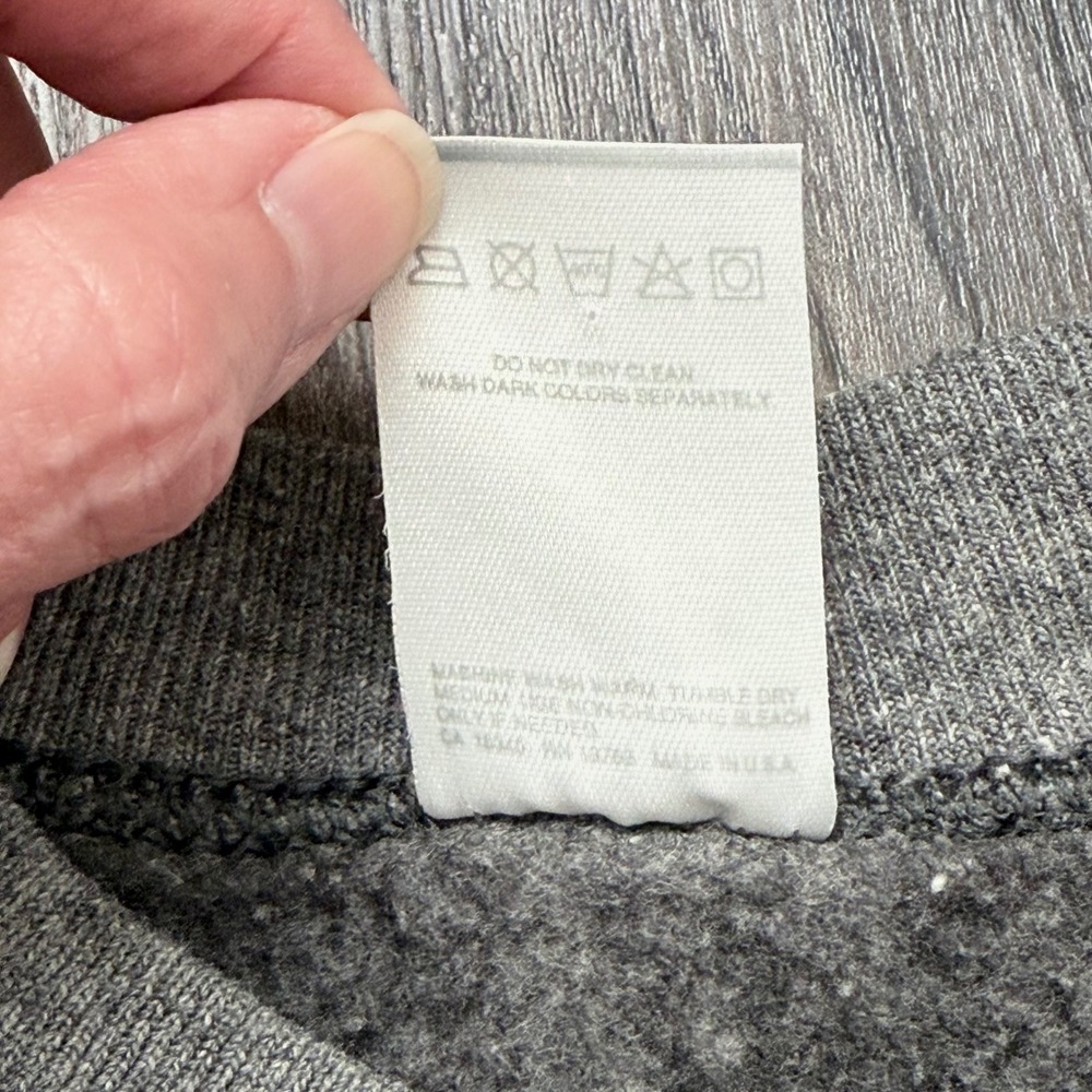 Vintage Ms BVD Gray Crewneck Sweatshirt Gray Blank Large Boxy Made In USA - Picture 5 of 8